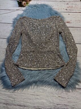 Intimately Free People Leading The Way Sequin Long Sleeve Sz L